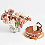 Monochrome Flowers and Tiramisu Cake
