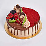 Personalised Birthday Flowers Vase n Cake