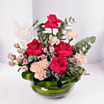 Elegant Mixed Roses Bowl
