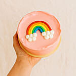 Rainbow On Pink Fudge Cake 1 KG