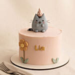 Cat Theme Round Chocolate Fudge Cake 1 KG