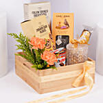 Premium Wooden Hamper Assorted Snacks and Tea Collection