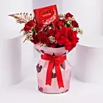 Romantic Red Rose Bouquet with Lindt Chocolates