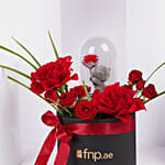 Elegant Rose Arrangement with Teddy Dome