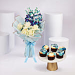 Fathers Day Bouquet with Cupcakes