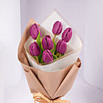 7 Purple Tulips Bouquet