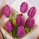 7 Purple Tulips Bouquet