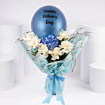 Fathers Day White And Blue Floral Bouquet