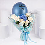 Fathers Day White And Blue Floral Bouquet
