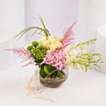 Serene Bloom Arrangement in Glass Vase