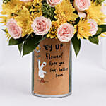 Get Well Soon Message Flowers Arrangement