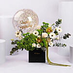 Happy Birthday Floral Box with Balloon