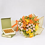 Ocotber Birthday Flower Bouquet with Chocolates