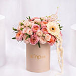 Peach And Pink Roses Luxury Flower Box