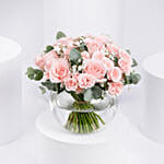Peach Roses Table Centerpiece Flowers