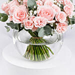 Peach Roses Table Centerpiece Flowers
