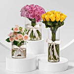 Set of 3 Vase with Enchanting Roses