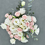 Spray Roses with White Lisianthus in Fish Bowl