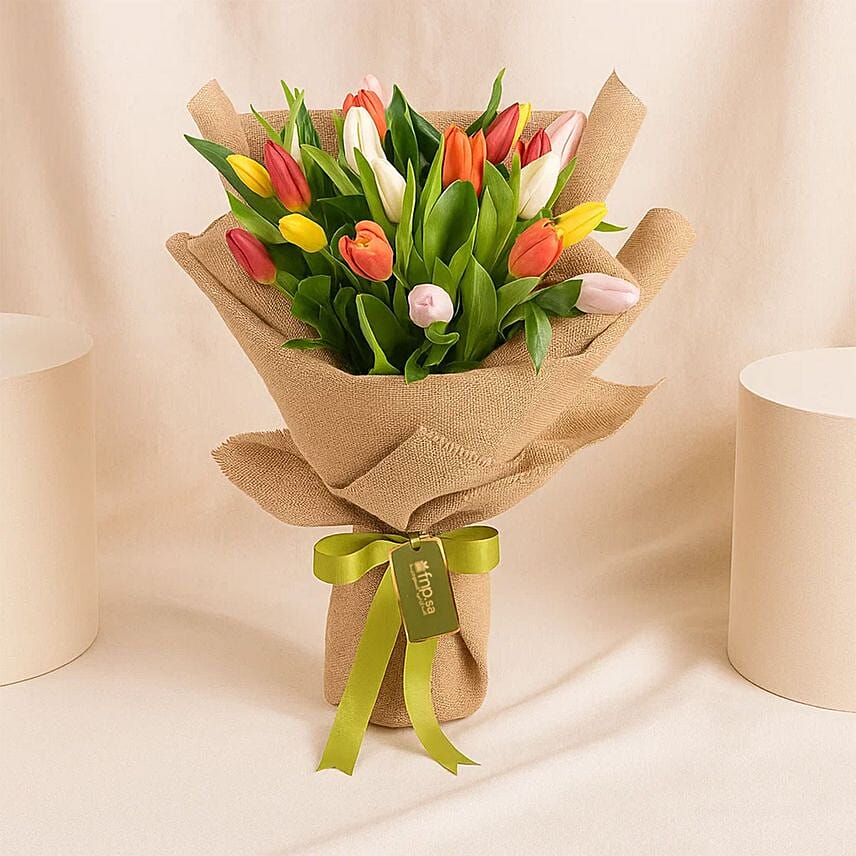 Charming Colorful Tulip Bouquet