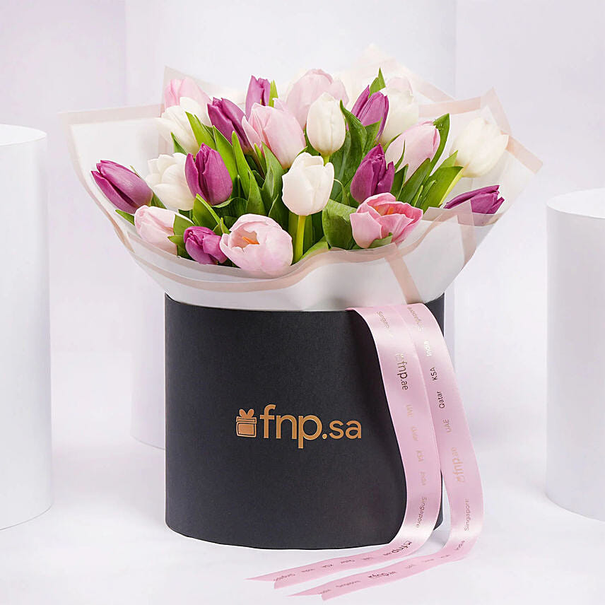 Mothers Love Colorful Tulips Box