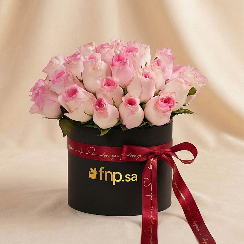 eternal passion pink roses flower box: Valentines Day Gifts to Saudi Arabia