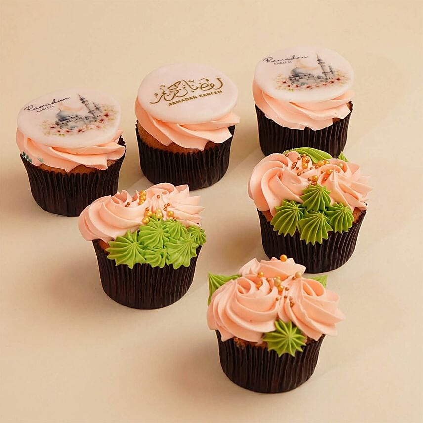 6 Noor Bloom Vanilla Cupcakes: 