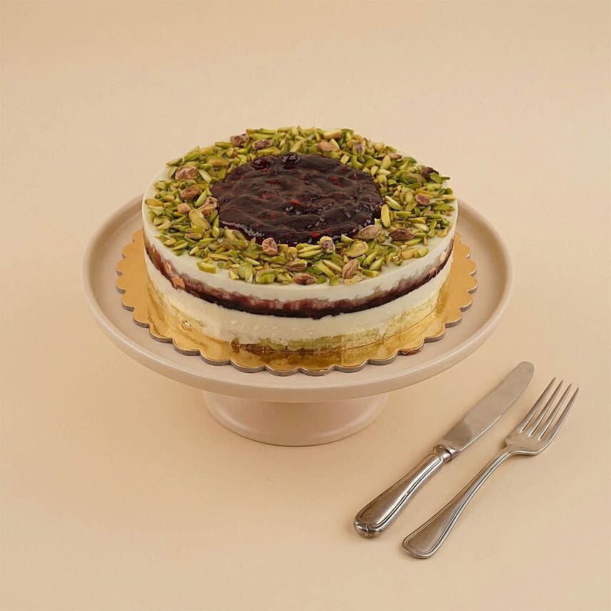 Pistachio Pomegranate Cheesecake: Send Ramadan Gifts to Saudi Arabia