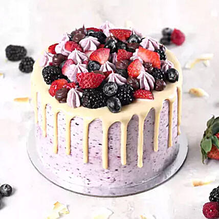 Yummy Vanilla Berry Delight Cake: Send Anniversary Cakes to Saudi Arabia