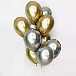 Elegant Gold And Silver Chrome Balloon Set