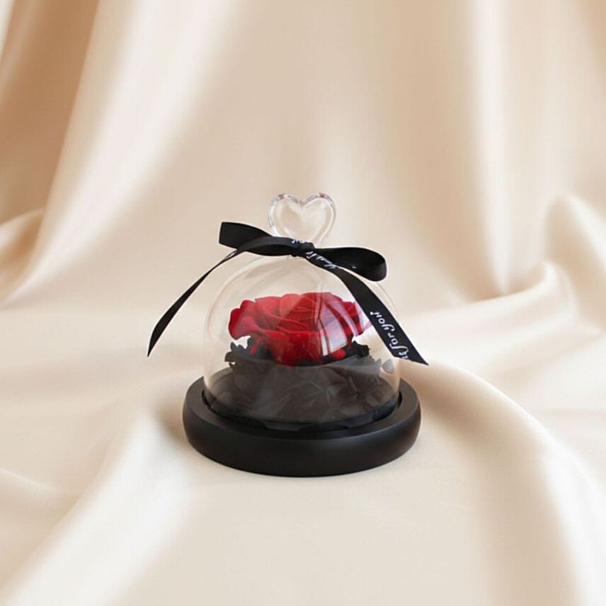 Valentine's Days Forever Red Rose in Glass Dome: Send Valentines Day Gifts to Singapore