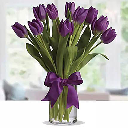 Charming Purple Tulip Arrangement: Flower Delivery Singapore