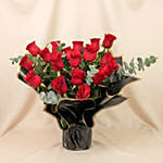 Beautiful Bouquet Of 24 Red Roses For Valentine's Days