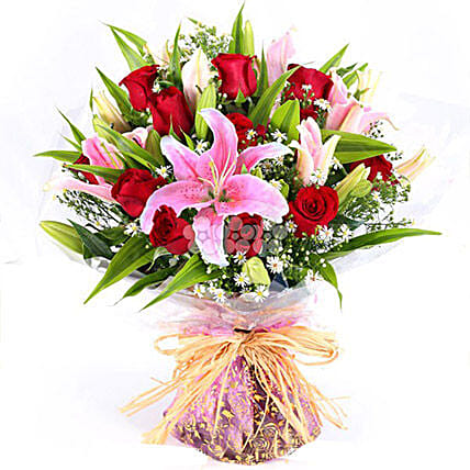 Bouquet Of Vibrant Florals: Gift Delivery Sri Lanka