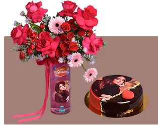 Flowers and cake combos for Birthday