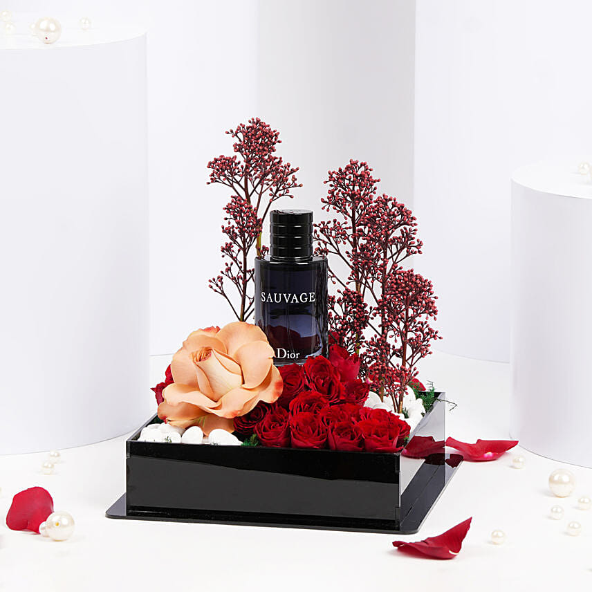 Dior Sauvage Perfume with Beautiful Bouquet gift