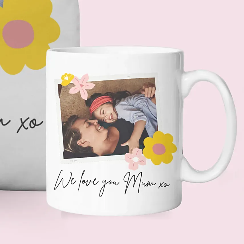 Smiles With Mom Personalised Cushion & Mug