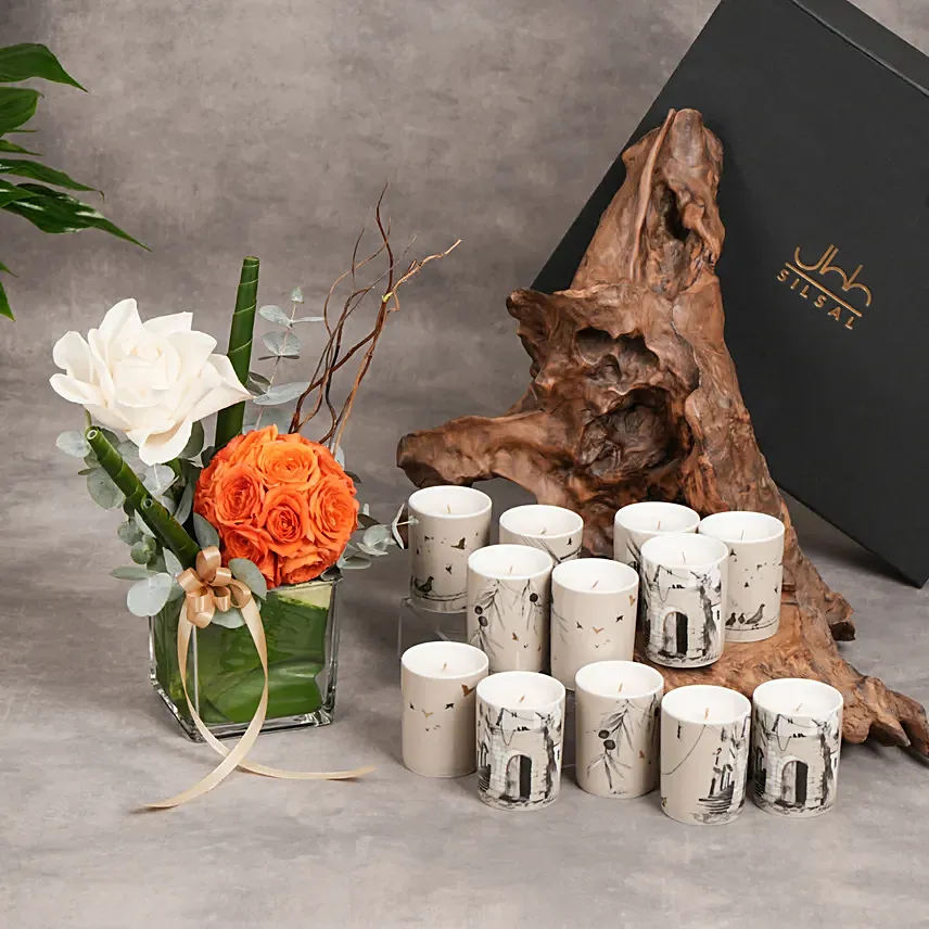 Mini Scented Candles Arranged Beautifully In Gift Box