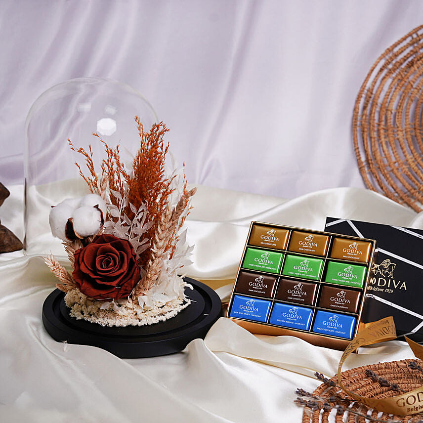 Forever Red Rose with Godiva Naps Chocolate