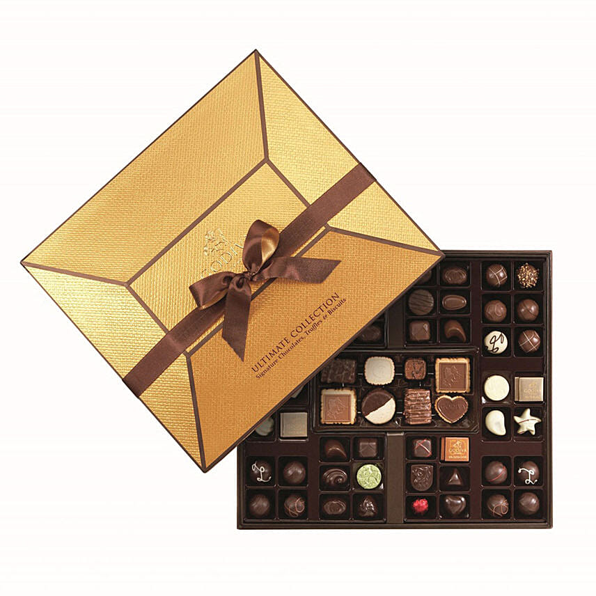 Ultimate Collection Box by Godiva that contains premium assorted chocolates